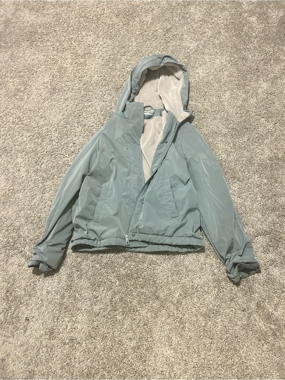 Light Sage Green Hooded Jacket - Women’s Casual Coat